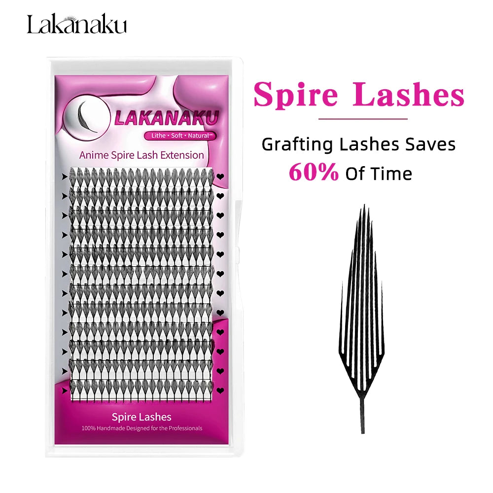 LAKANAKU Extension de cils Forme de plume 0.07mm C/D/CC Curl Mix 8-15mm 9-13mm