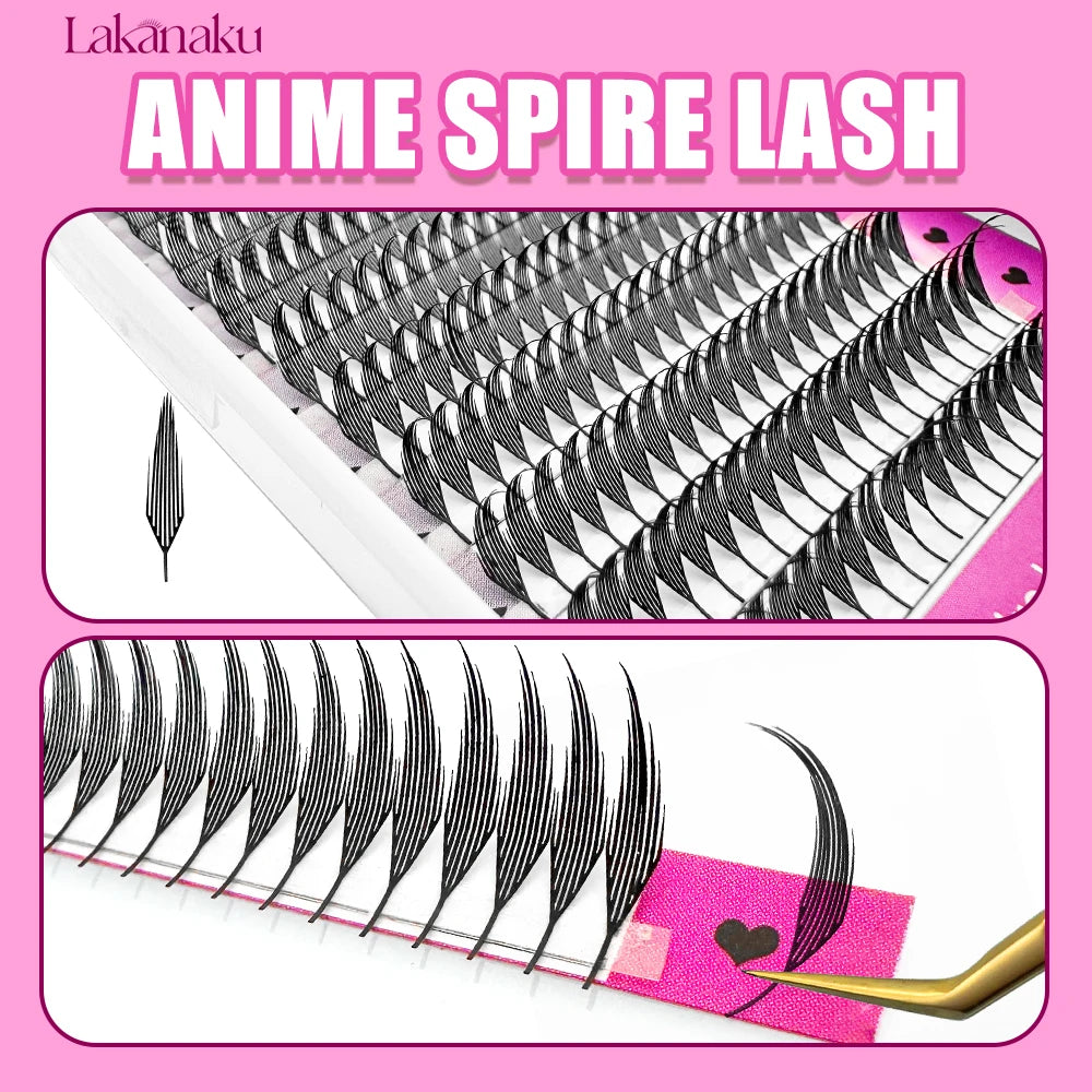 LAKANAKU Extension de cils Forme de plume 0.07mm C/D/CC Curl Mix 8-15mm 9-13mm