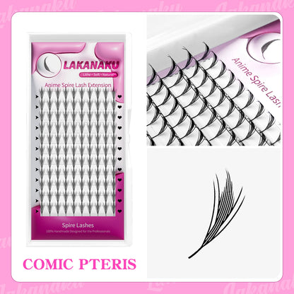LAKANAKU Extension de cils Forme de plume 0.07mm C/D/CC Curl Mix 8-15mm 9-13mm