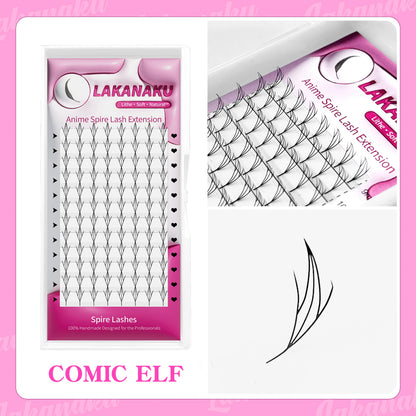 LAKANAKU Extension de cils Forme de plume 0.07mm C/D/CC Curl Mix 8-15mm 9-13mm