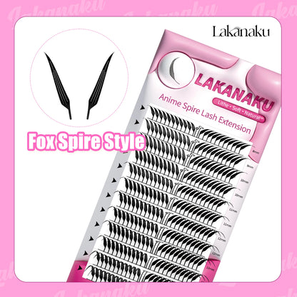 LAKANAKU Extension de cils Forme de plume 0.07mm C/D/CC Curl Mix 8-15mm 9-13mm