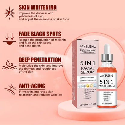 5 en 1 Sérum visage  Vitamine C Acide hyaluronique
